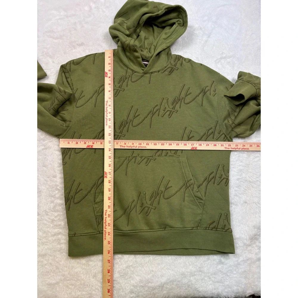 Air Jordan Flight Jumpman Hoodie Mens M Olive Green AOP Nike Street Basketball